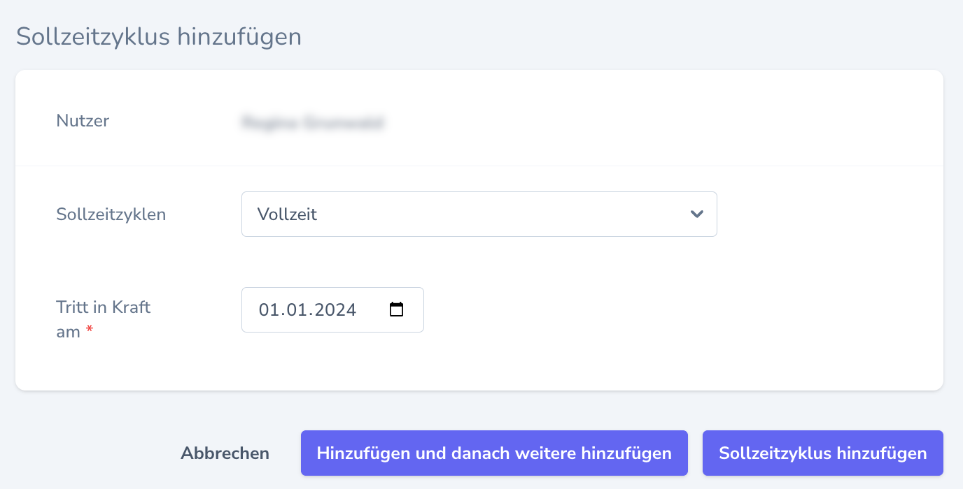 Detail: Sollzeitzyklus